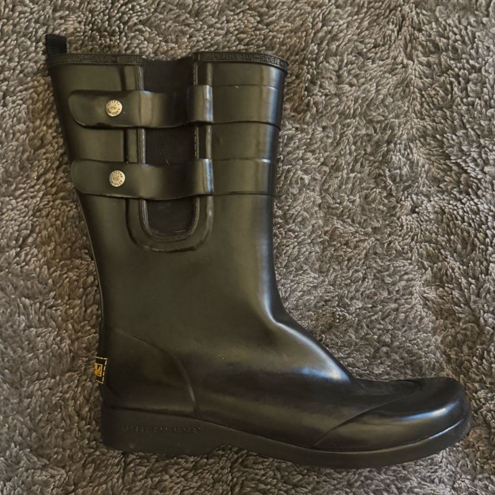 SPERRY Women’s Duck Float Black Rain Boots - Picture 11 of 13